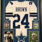Framed Dallas Cowboys Larry Brown Autographed Signed Inscribed Jersey Jsa Coa