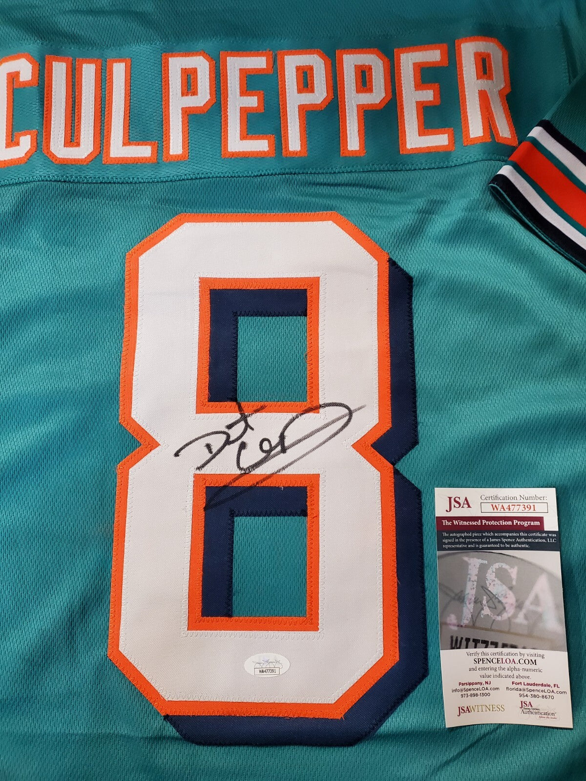 Miami Dolphins Daunte Culpepper Autographed Signed Jersey Jsa Coa