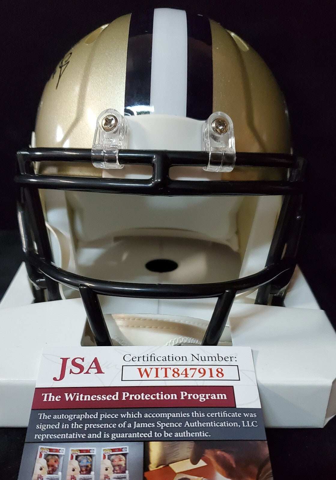 New Orleans Saints Marques Colston Signed Speed Mini Helmet Jsa Coa