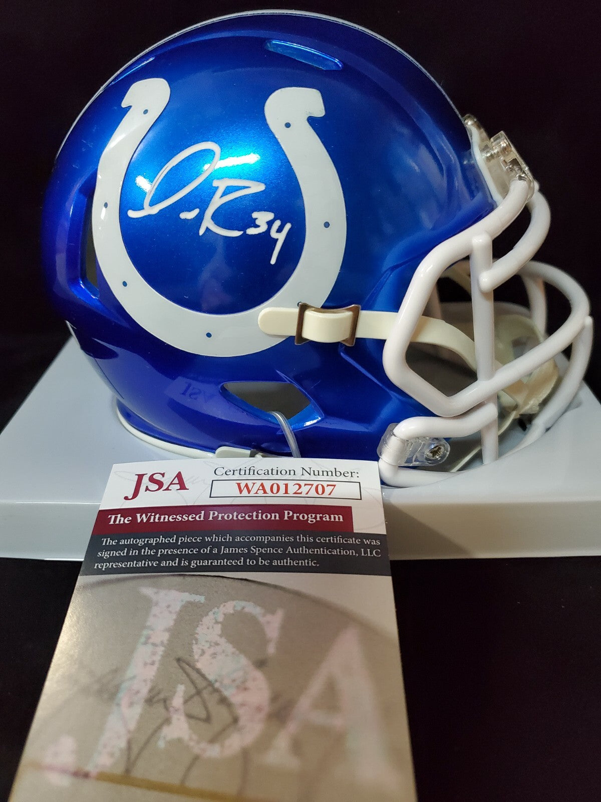 Indianapolis Colts Isaiah Rodgers Autographed Signed Flash Mini Helmet Jsa Coa
