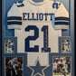 Framed Dallas Cowboys Ezekiel Elliott Autographed Signed Jersey Beckett Coa