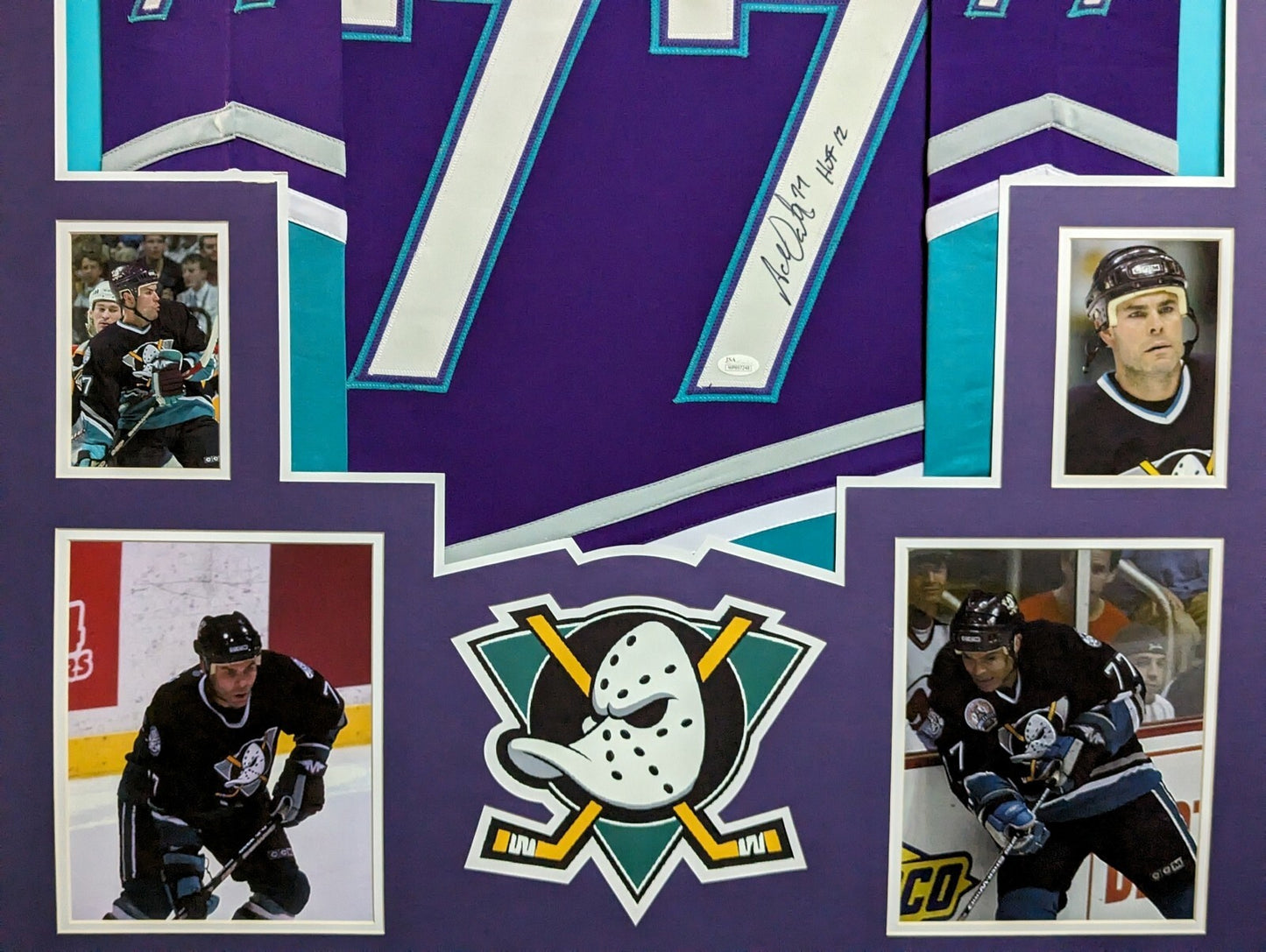 Framed Adam Oates Anaheim Mighty Ducks Autographed Signed Insc Jersey Jsa Coa