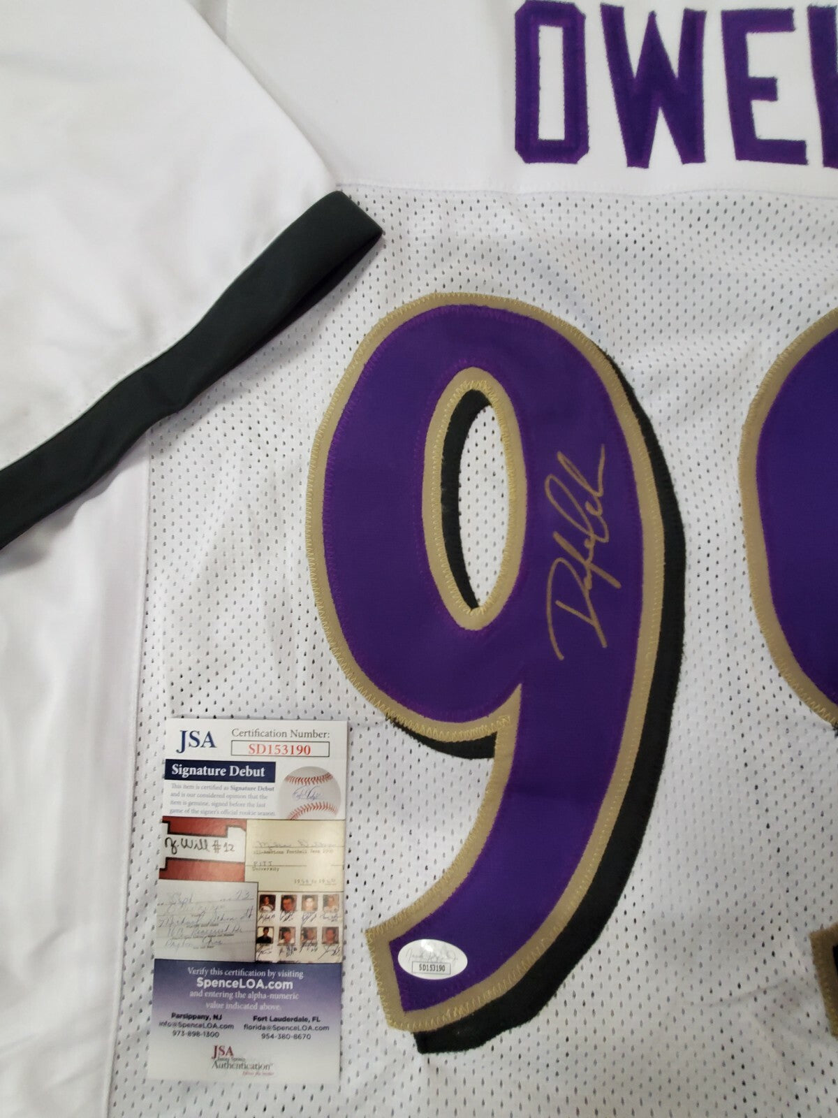 Baltimore Ravens Odafe Jayson Oweh Autographed Signed Jersey Jsa Coa