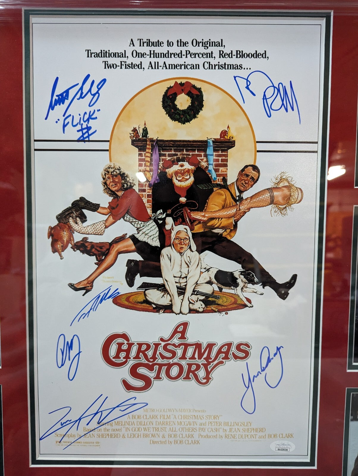 Custom Framed A Christmas Story 11X17 Movie Poster Signed By 6 Actors Jsa Coa