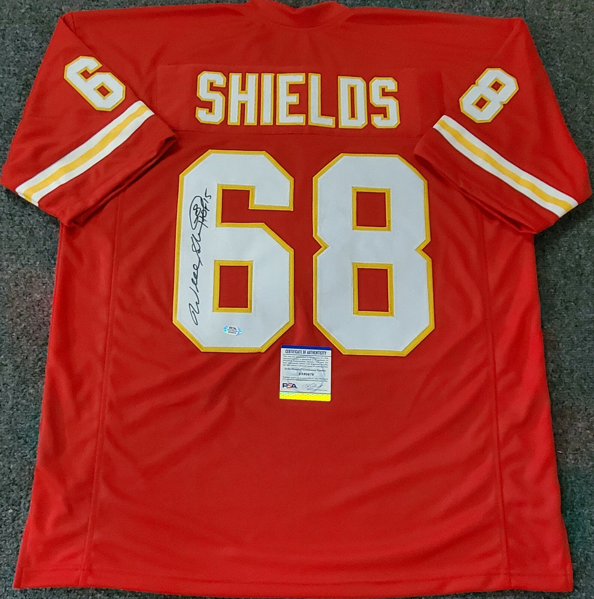 Kansas City Chiefs Will Shields Autographed Inscribed Jersey Psa Coa