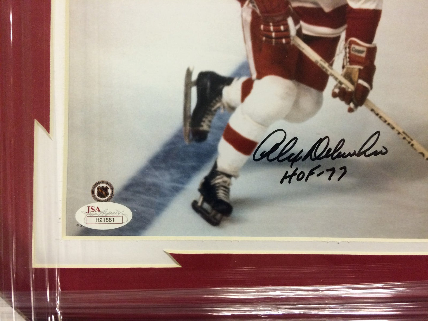 Framed Signed Alex Delvecchio Detroit Redwings 8X10 Photo Collage Jsa Coa