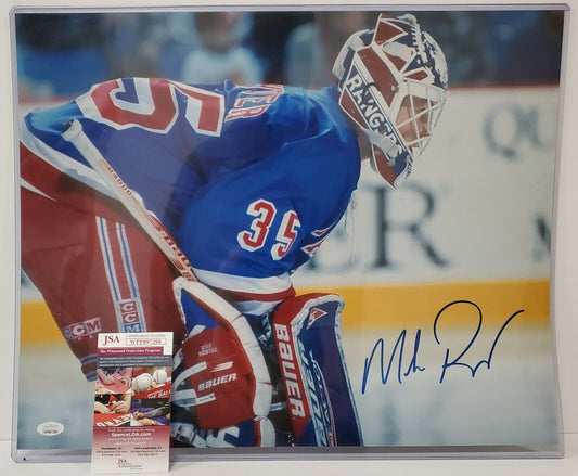 MVP Authentics Mike Richter Autographed Signed New York Rangers 16X20 Photo Jsa Coa 80.10 sports jersey framing , jersey framing