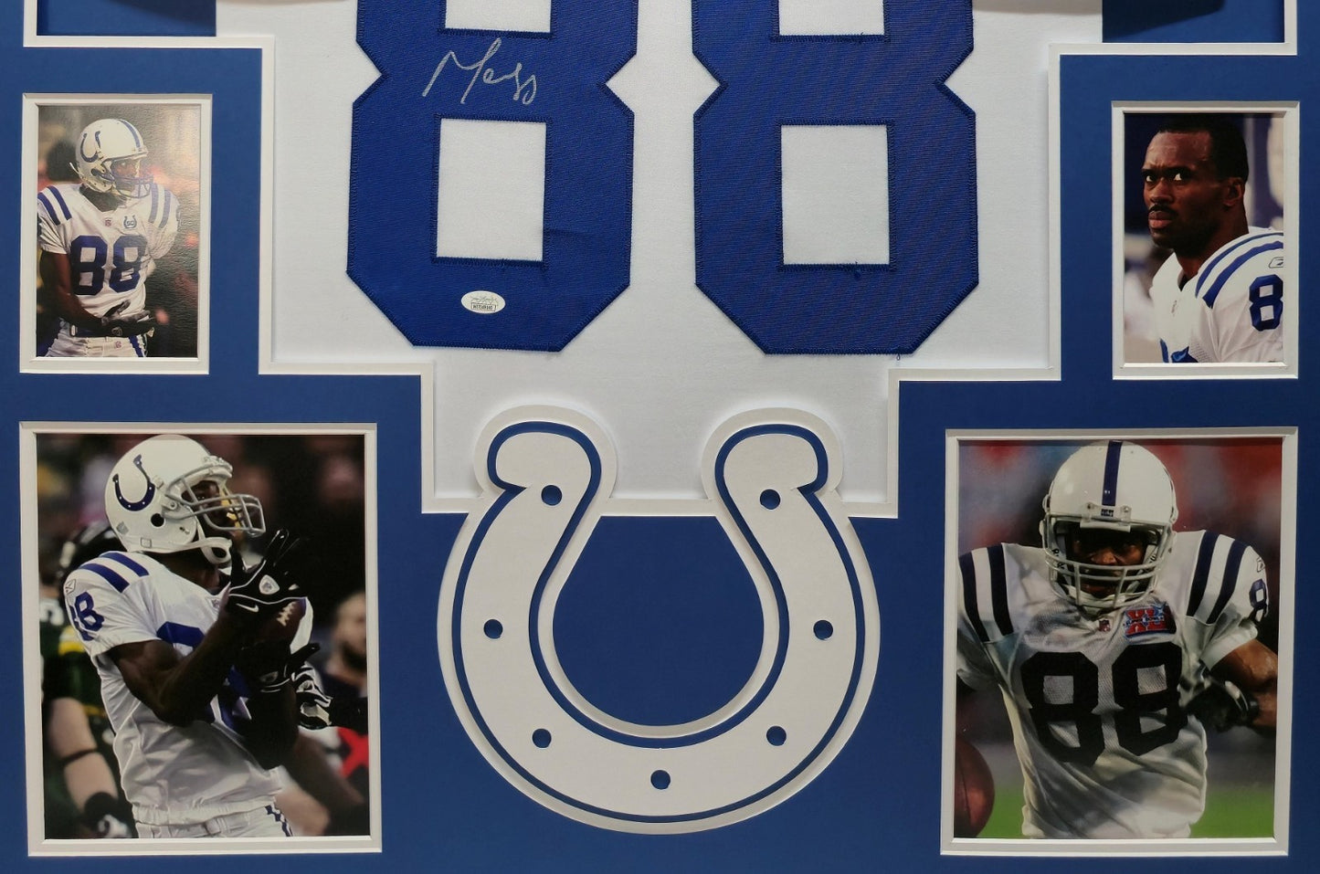 Framed Indianapolis Colts Marvin Harrison Signed Jersey Jsa Coa