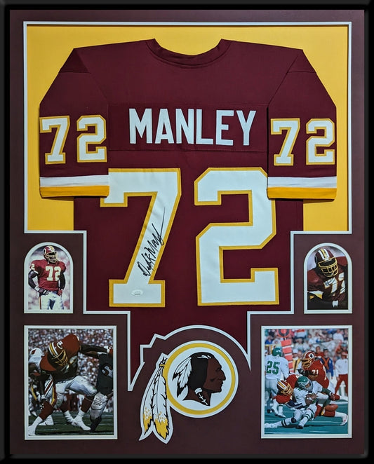 Framed Washington Dexter Manley Autographed Signed Jersey Jsa Coa