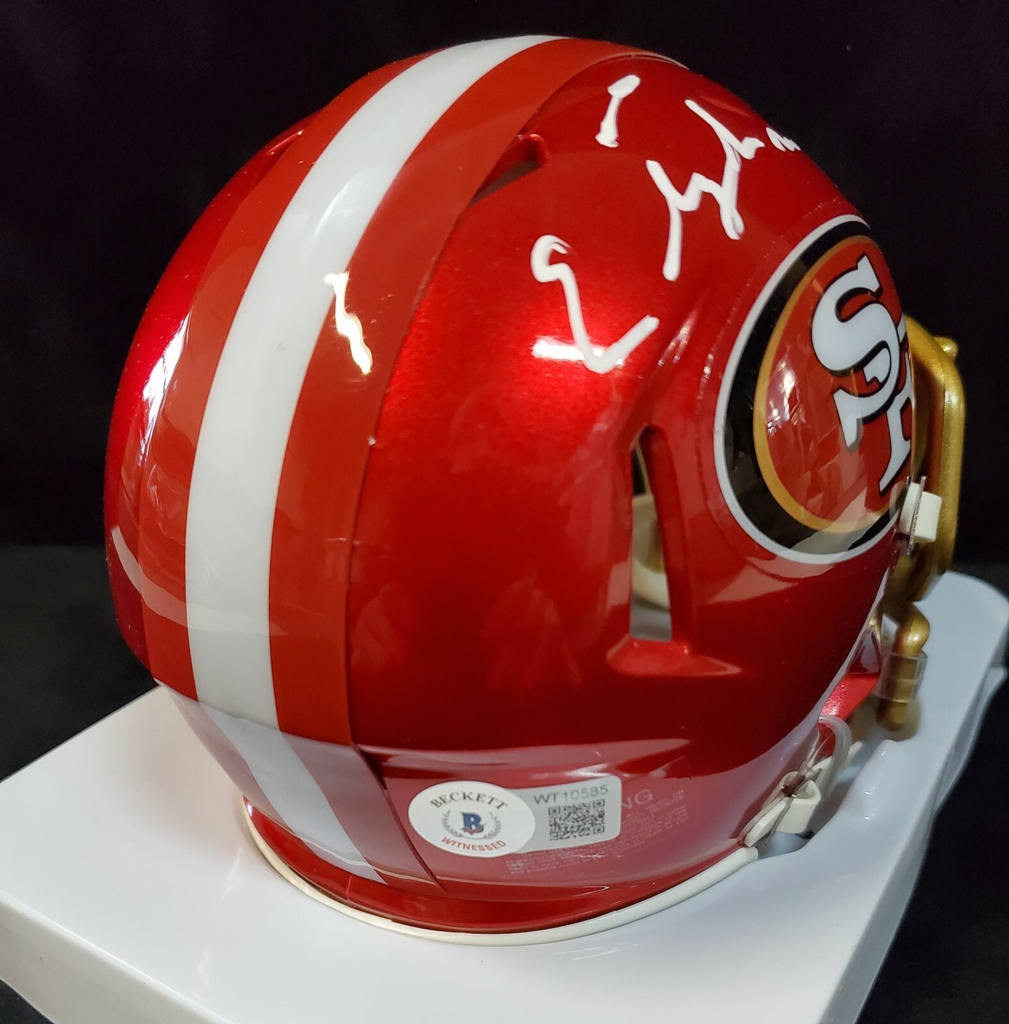 S.F. 49Ers Elijah Mitchell Autographed Signed Flash Mini Helmet Beckett Holo