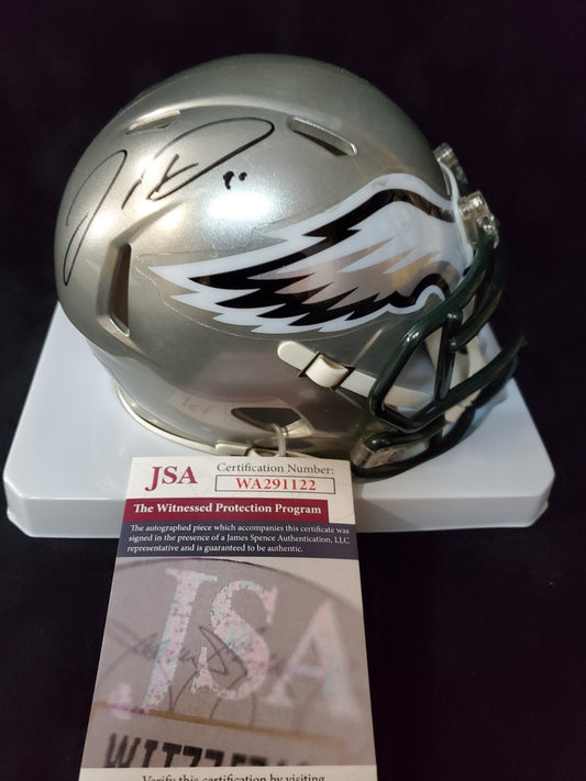 Philadelphia Eagles Jordan Davis Autographed Signed Flash Mini Helmet Jsa Coa