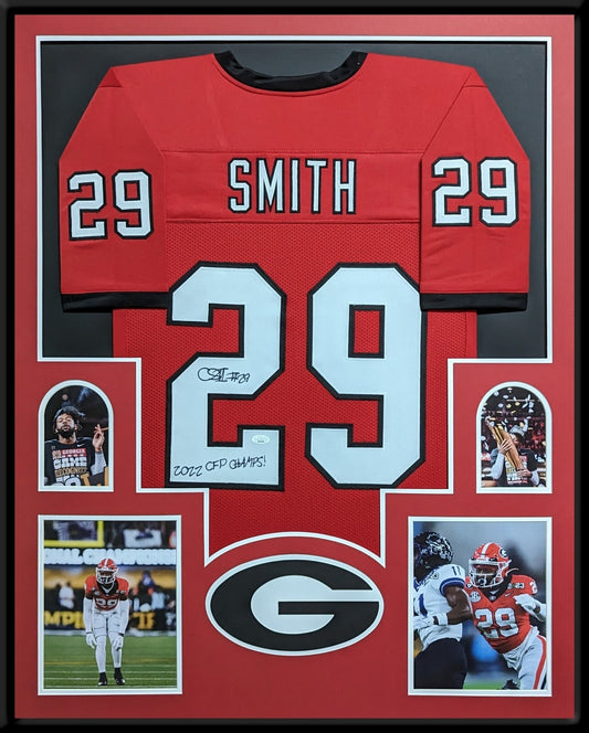 Framed Georgia Bulldogs Chris Smith Autographed Signed Inscribed Jersey Jsa Coa