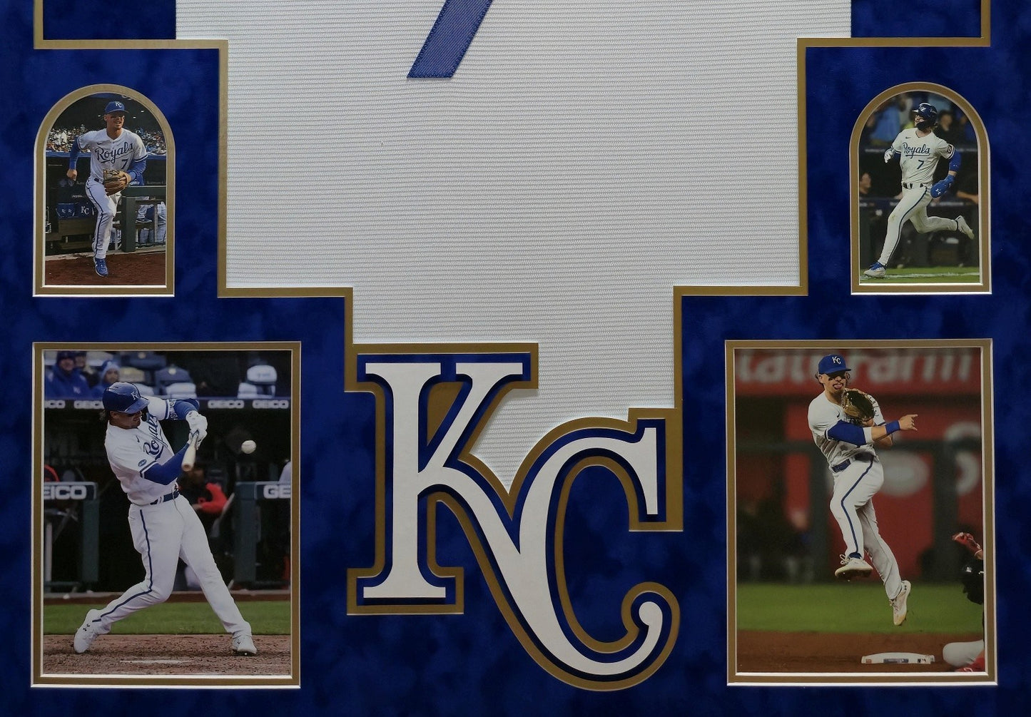 Suede Framed Kansas City Royals Bobby Witt Autographed Signed Jersey Beckett Coa