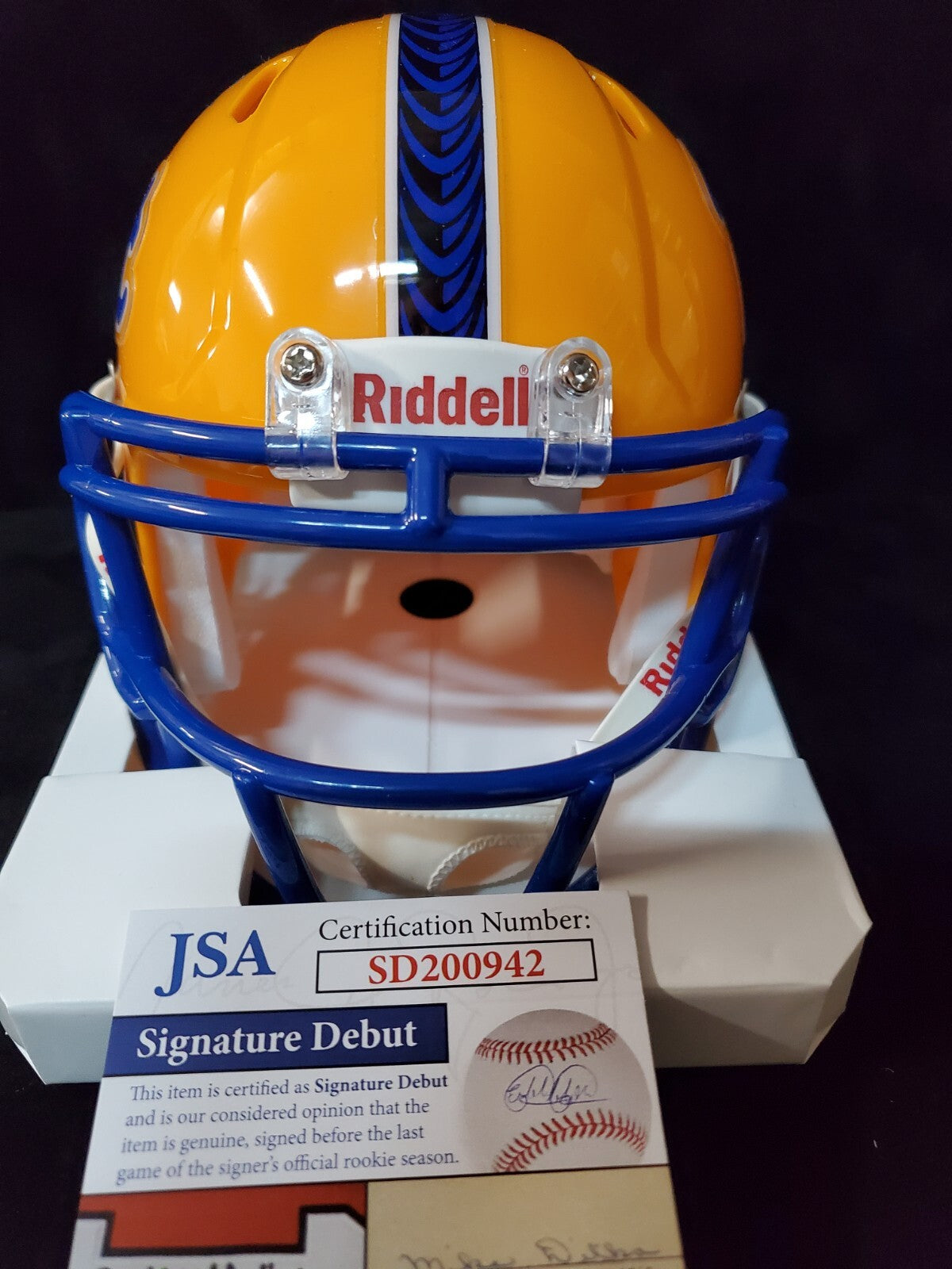 Pitt Panthers Israel Izzy Abanikanda Signed Speed Mini Helmet Jsa Coa