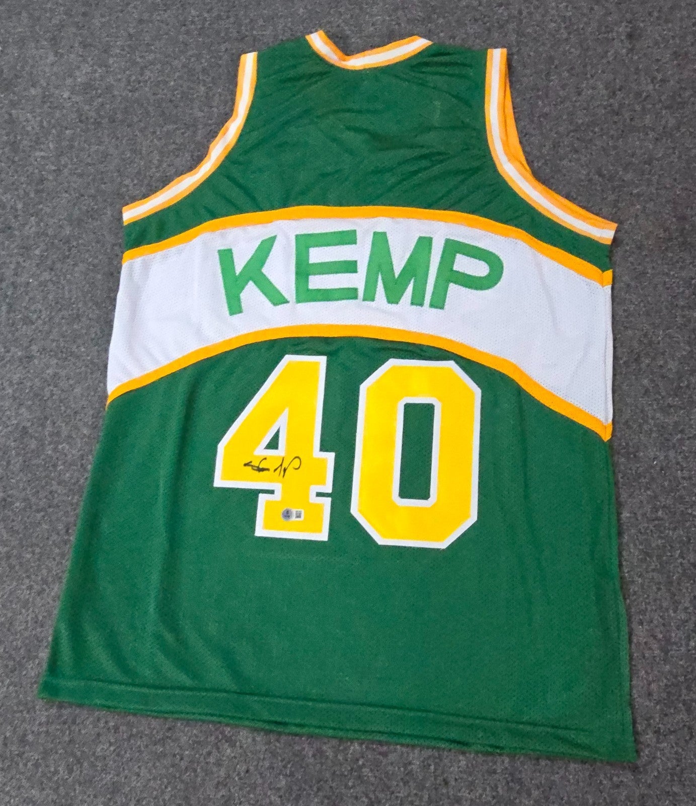Seattle Supersonics Shawn Kemp "Reign Man" Autographed Signed Jersey Beckett