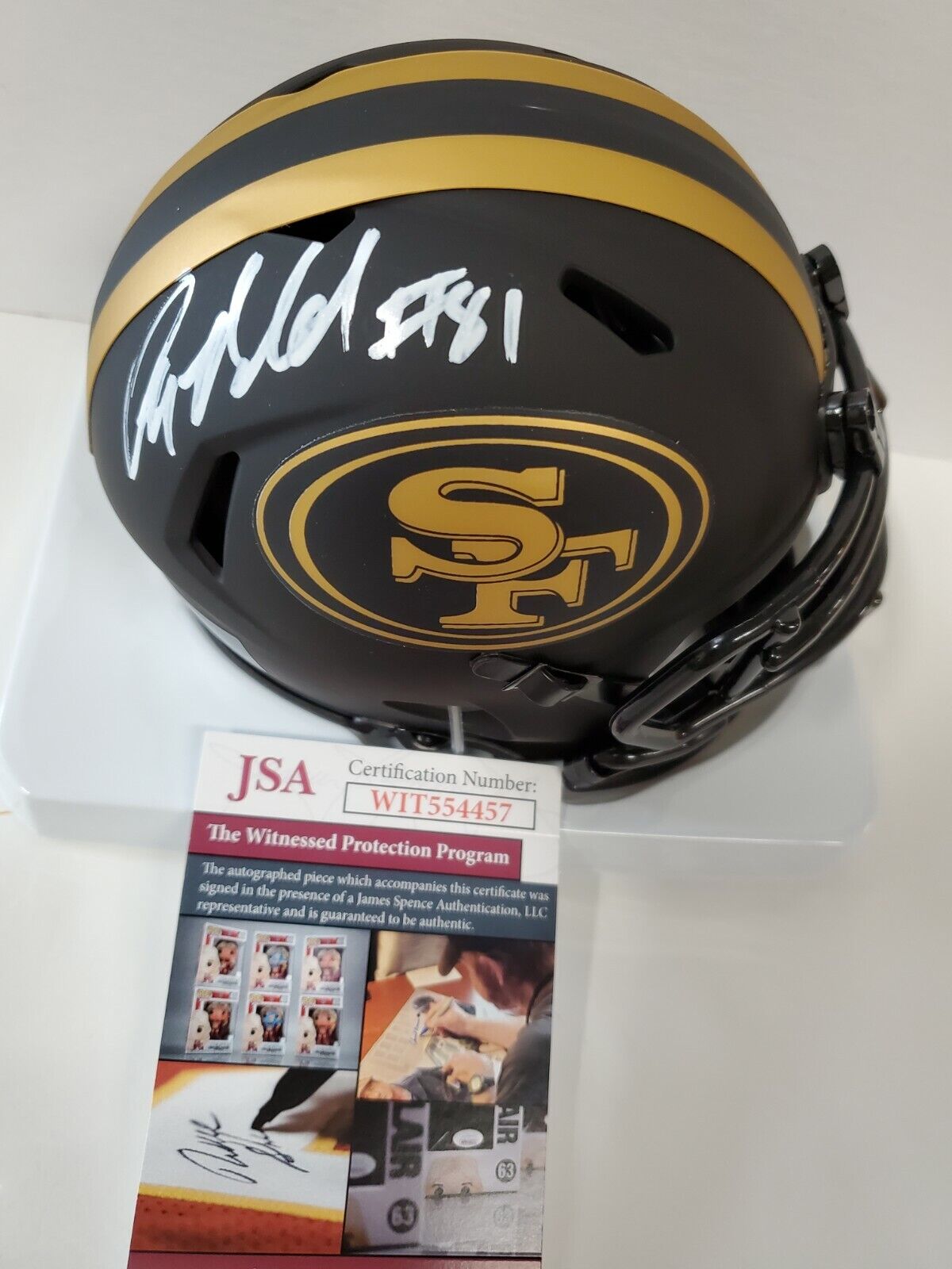 San Francisco 49Ers Anquan Boldin Autographed Eclipse Mini Helmet Jsa Coa