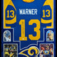 MVP Authentics Framed In Suede St. Louis Rams Kurt Warner Autographed Signed Jersey Jsa Coa 1125 sports jersey framing , jersey framing