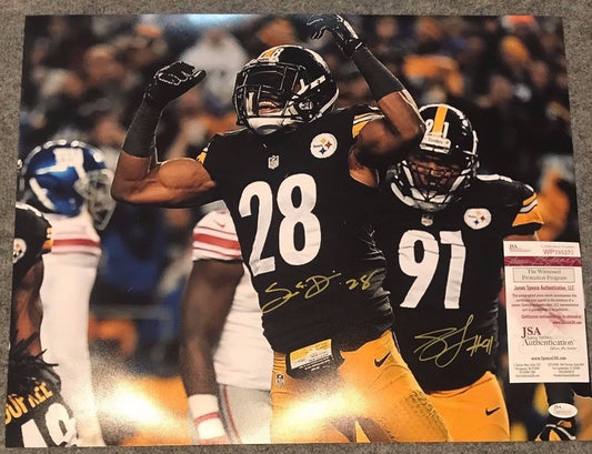 Sean Davis And Stephon Tuitt Signed Pittsburgh Steelers 16X20 Photo Jsa  Coa