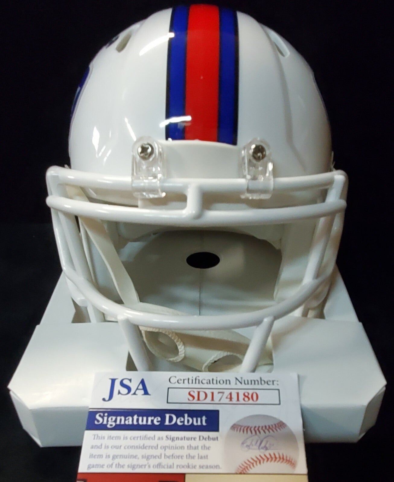 Buffalo Bills Gregory Rousseau Signed In Black Speed Mini Helmet Jsa Coa