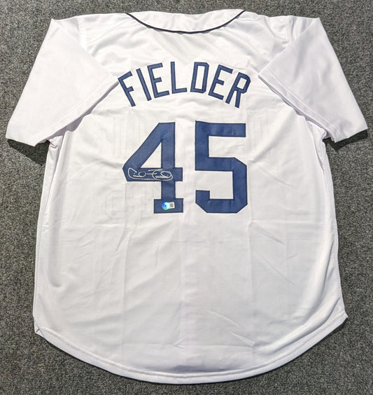 Detroit Tigers Cecil Fielder Autographed Signed Jersey Beckett Holo