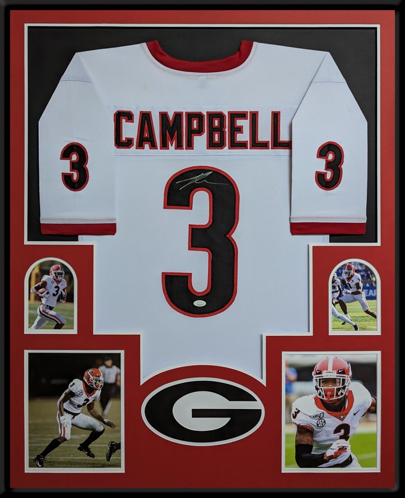 Framed Georgia Bulldogs Tyson Campbell Autographed Signed Jersey Jsa Coa