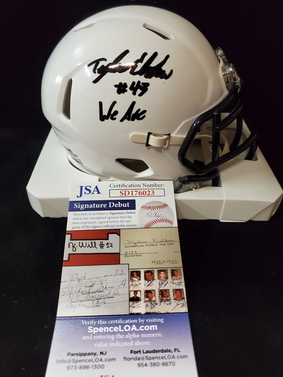 Penn State Nittany Lions Tyler Elsdon Autographed Signed Mini Helmet Jsa Coa