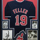 Framed Cleveland Indians Bob Feller Autographed 3X Inscribed Jersey Psa Coa