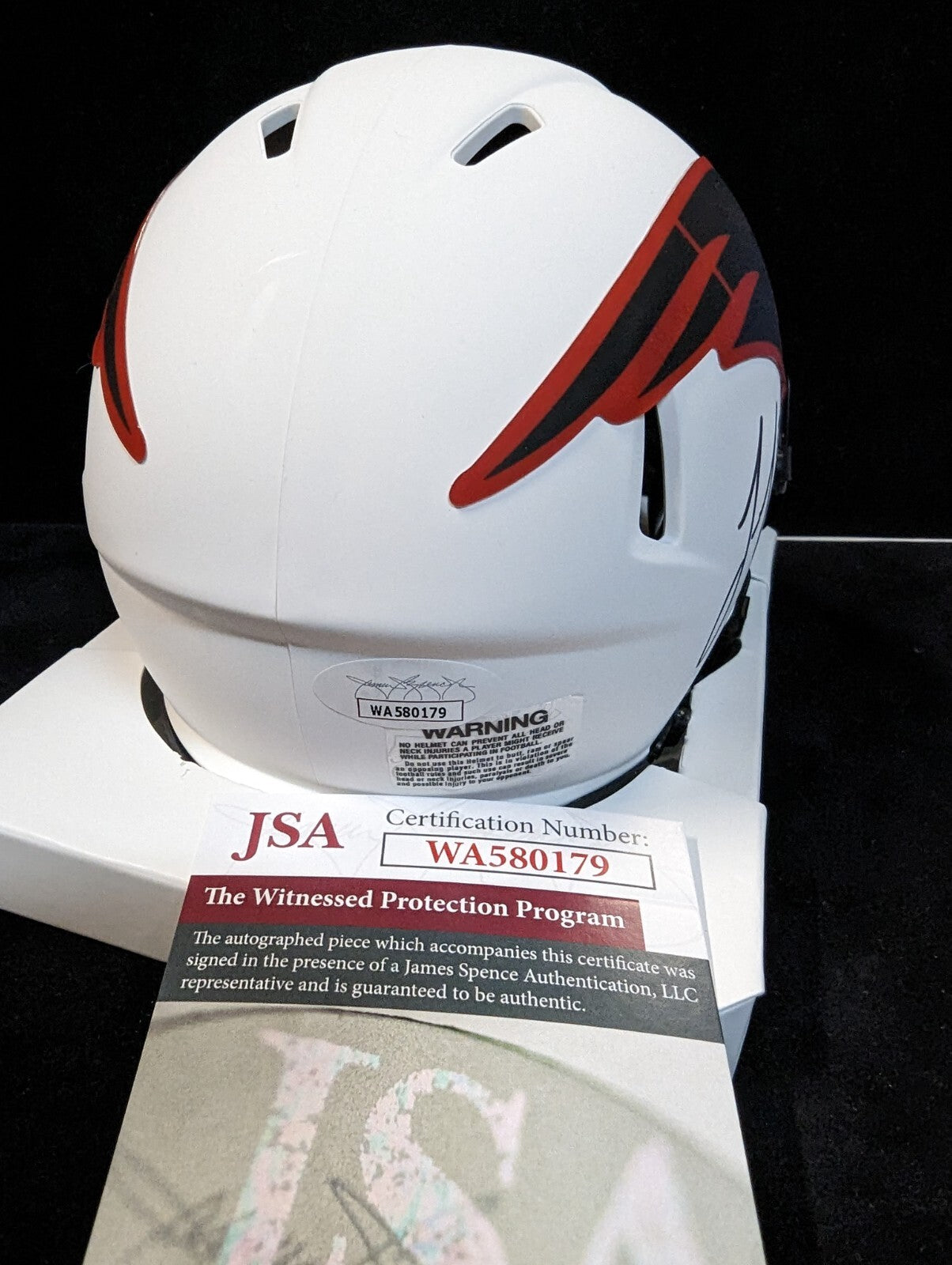 New England Patriots Jonathan Jones Autographed Signed Lunar Mini Helmet Jsa Coa