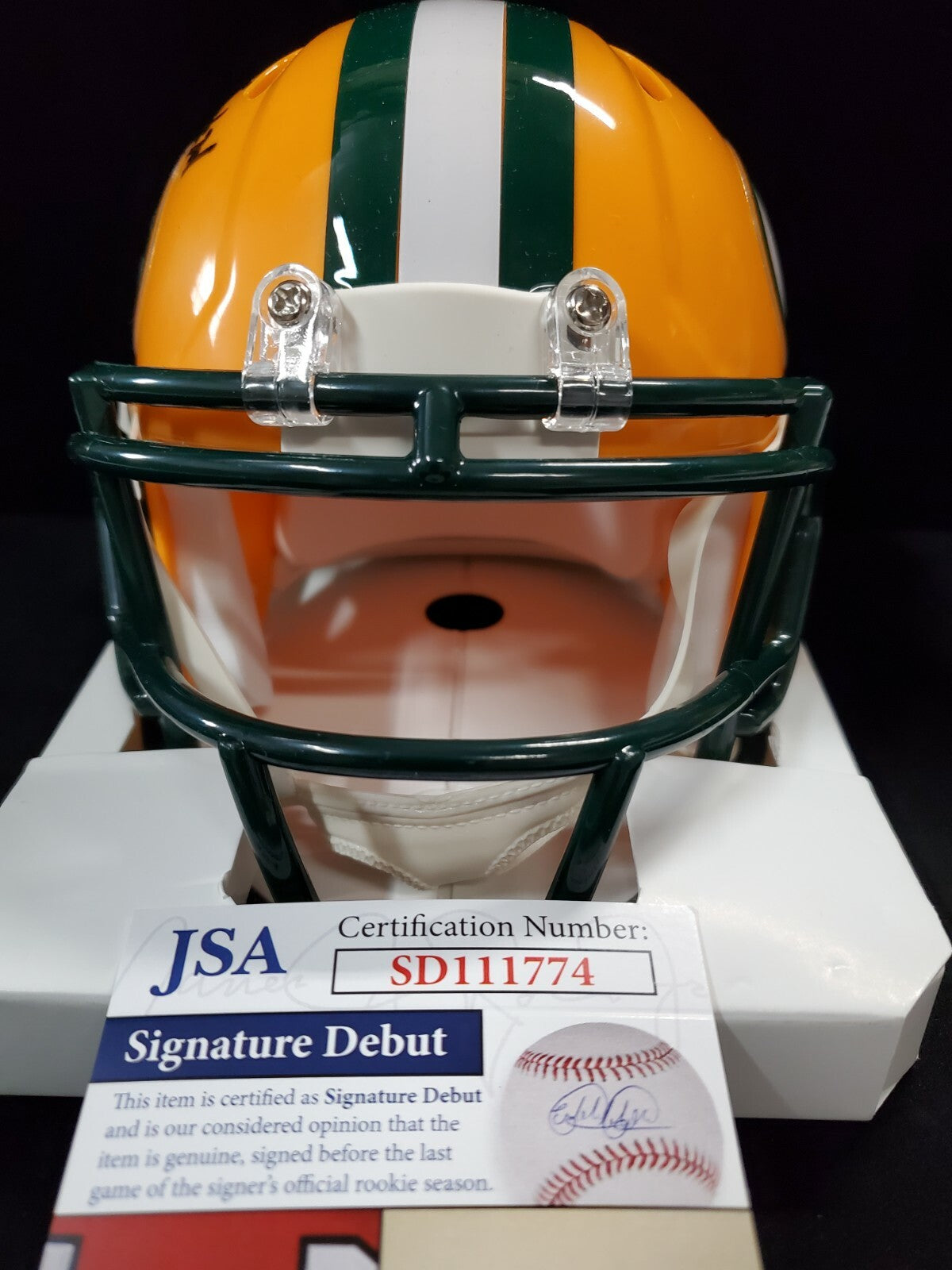 Green Bay Packers Eric Stokes Autographed Signed Speed Mini Helmet Jsa Coa
