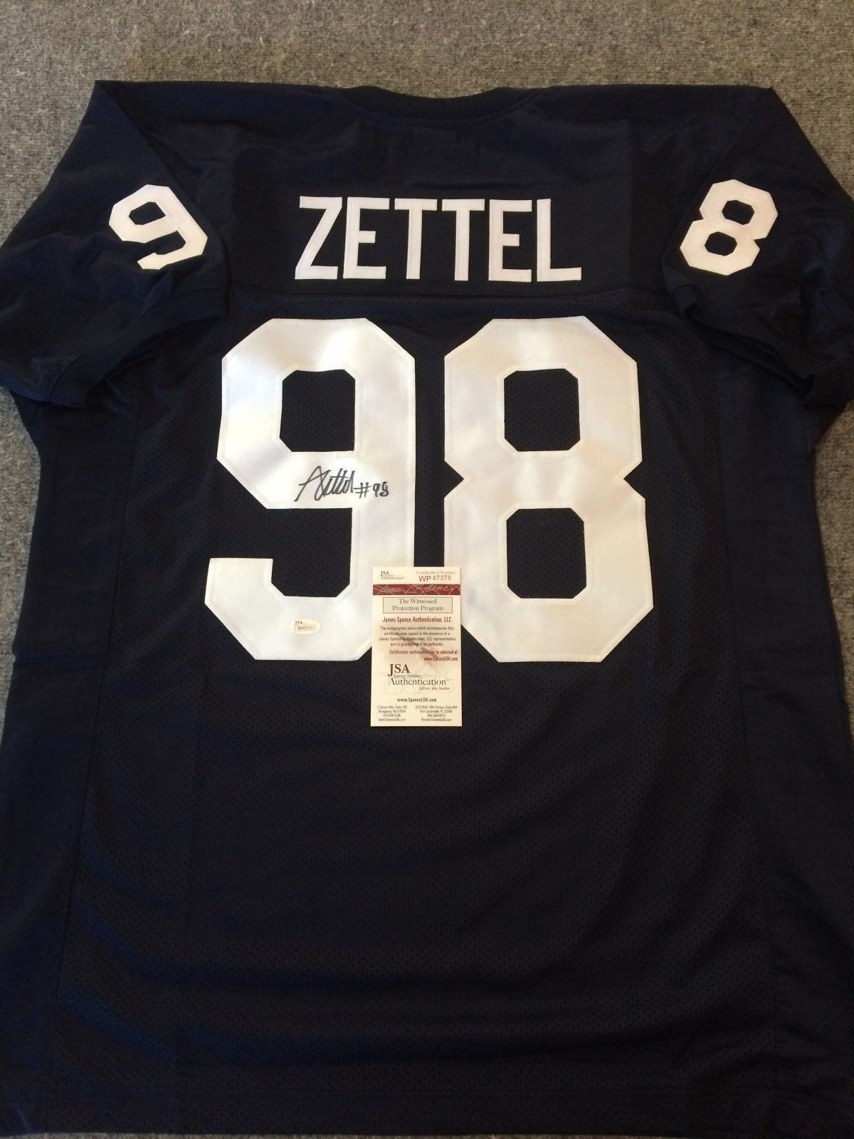 Anthony Zettel Autographed Signed Penn State Jersey Jsa Coa