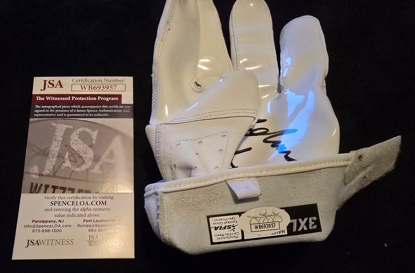 Philadelphia Eagles Nolan Smith Jr Autographed Signed Glove Jsa Coa