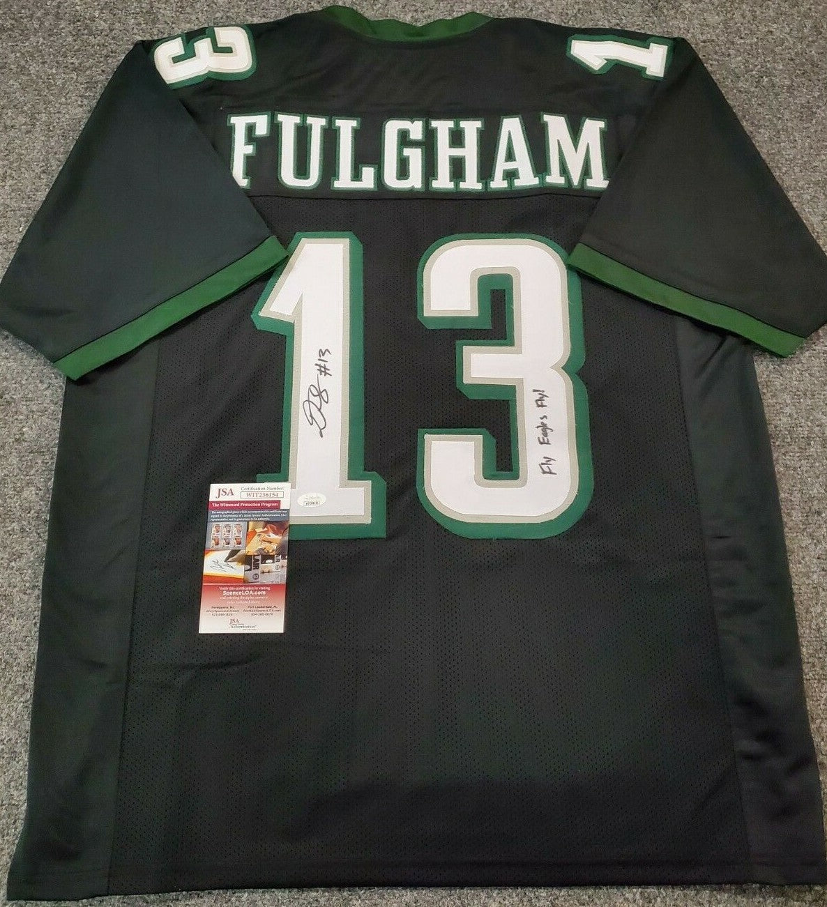 Philadelphia Eagles Travis Fulgham Autographed Inscribed Jersey Jsa Coa