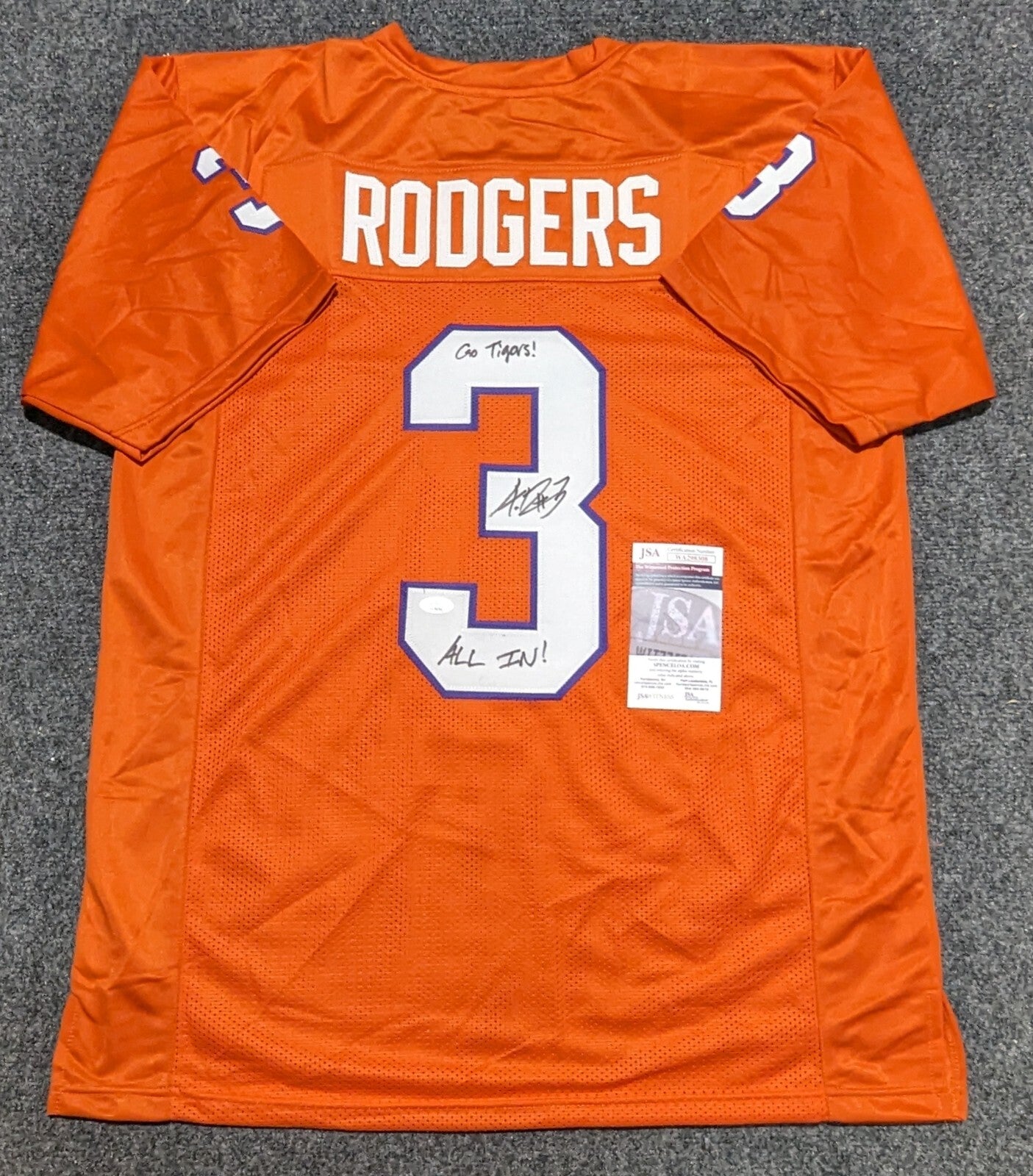 Clemson Tigers Amari Rodgers Autographed Signed 2X Inscribed Jersey Jsa  Coa