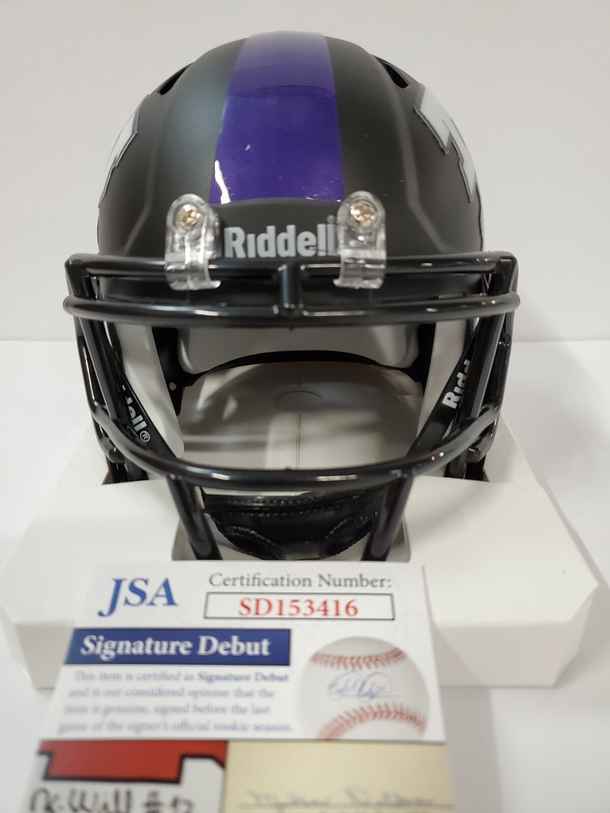 Tcu Horned Frogs Tre'von Moehrig Autographed Speed Mini Helmet Jsa Coa