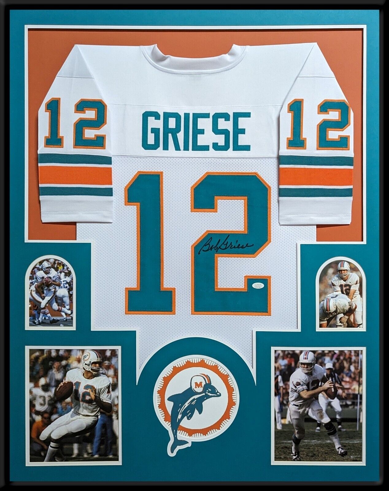 MVP Authentics Framed Miami Dolphins Bob Griese Autographed Signed Jersey Jsa Coa 360 sports jersey framing , jersey framing