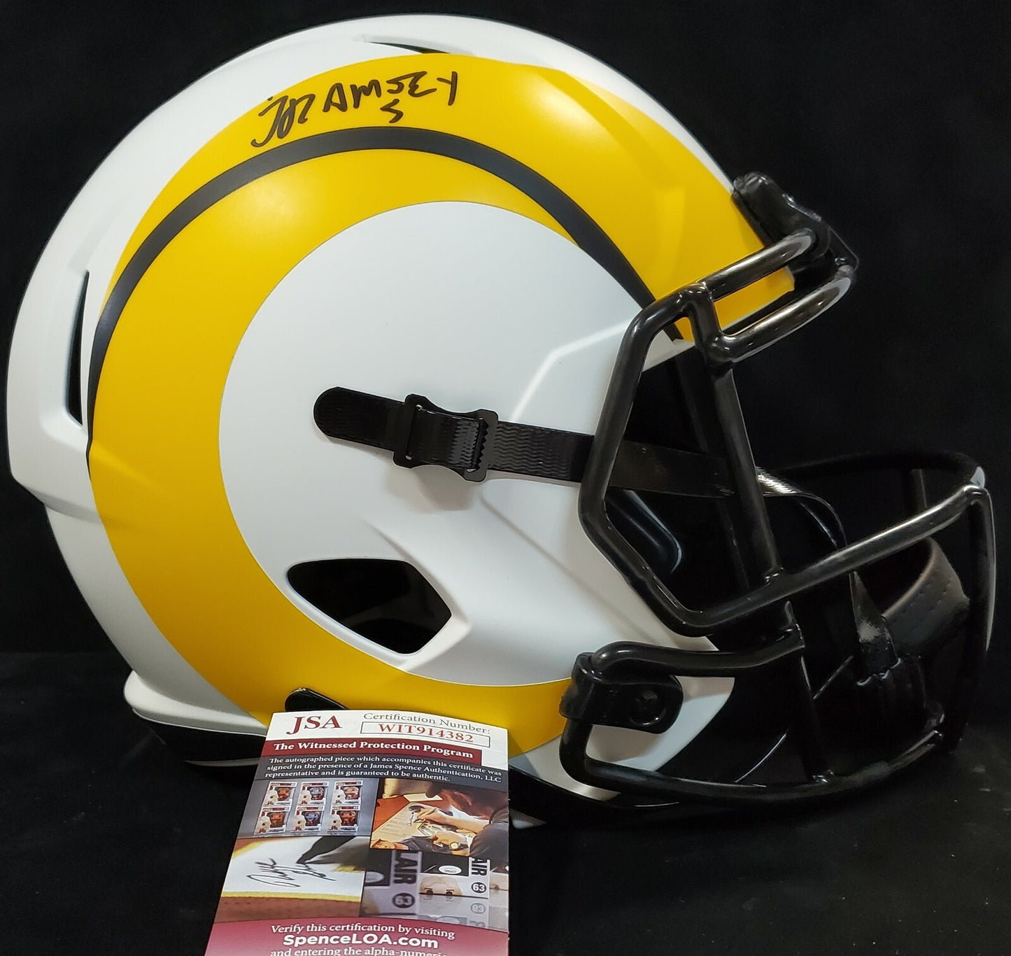 La Rams Jalen Ramsey Autograph Signed Full Size Replica Lunar Helmet Jsa Coa