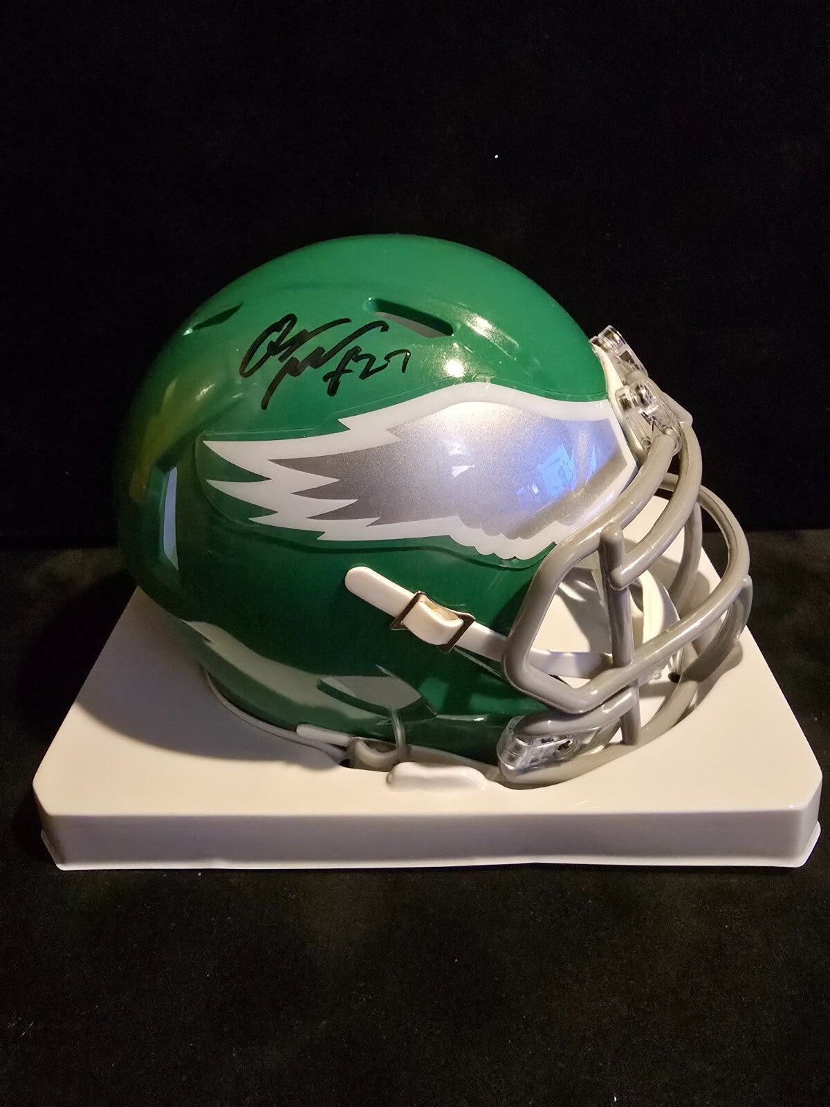 Philadelphia Eagles Quinyon Mitchell Autographed Signed Speed Mini Helmet Jsa
