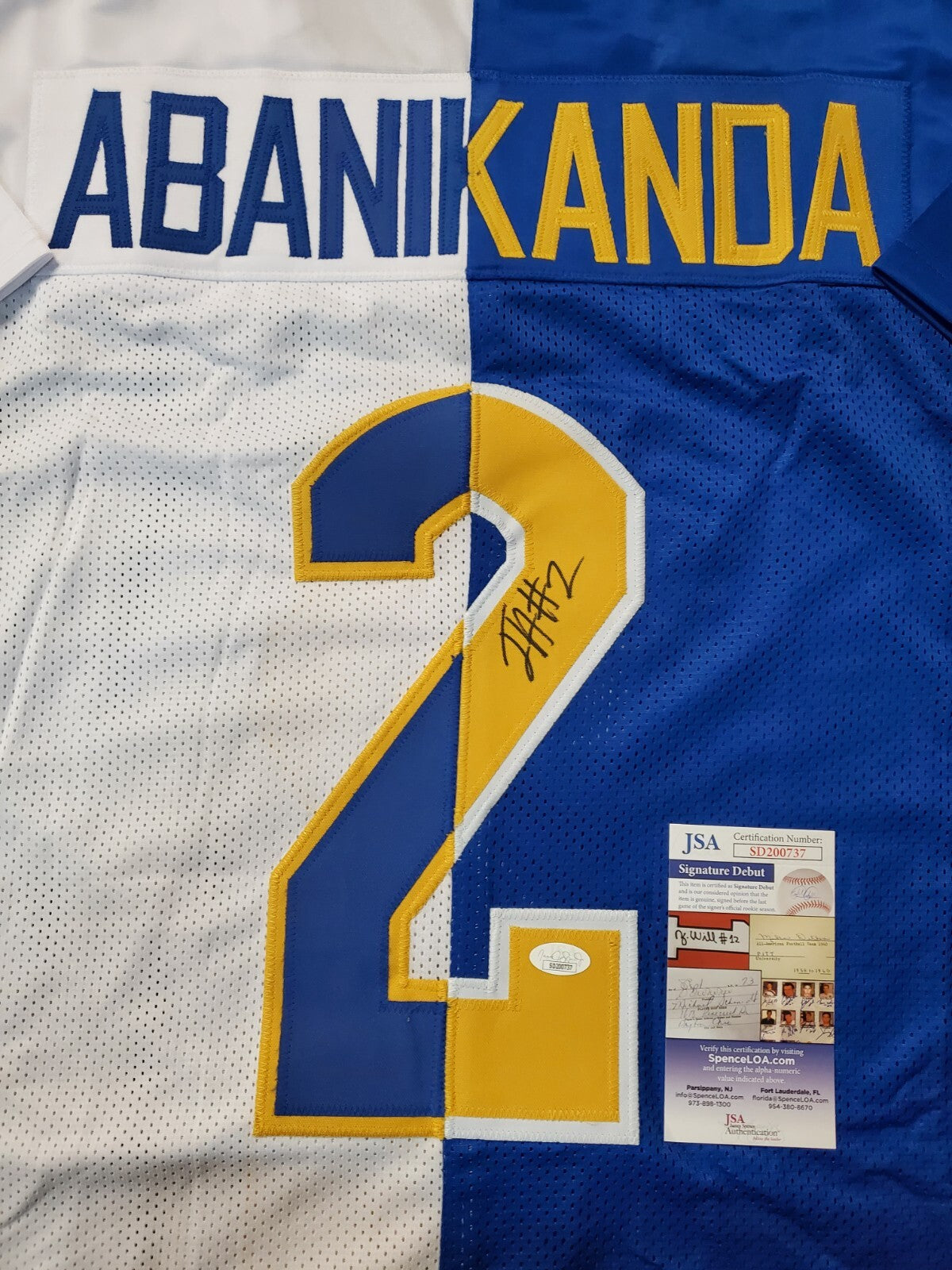 Pitt Panthers Israel "Izzy" Abanikanda Autographed Signed Jersey Jsa Coa