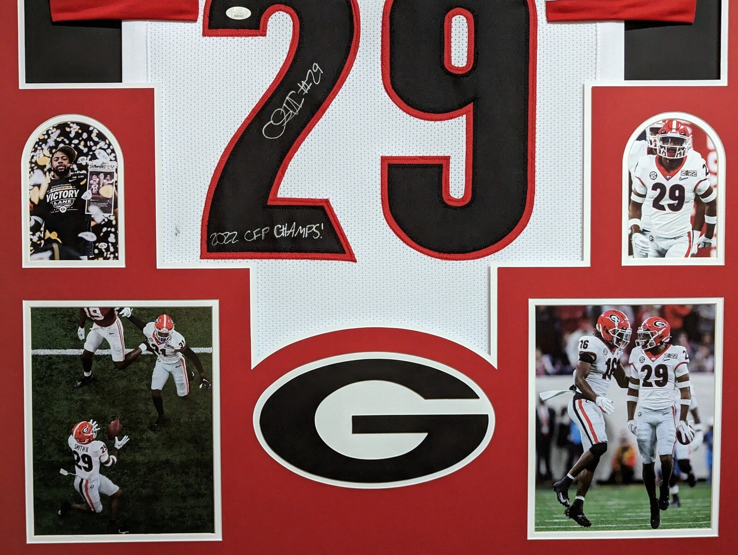 Framed Georgia Bulldogs Chris Smith Autographed Signed Inscribed Jersey Jsa Coa