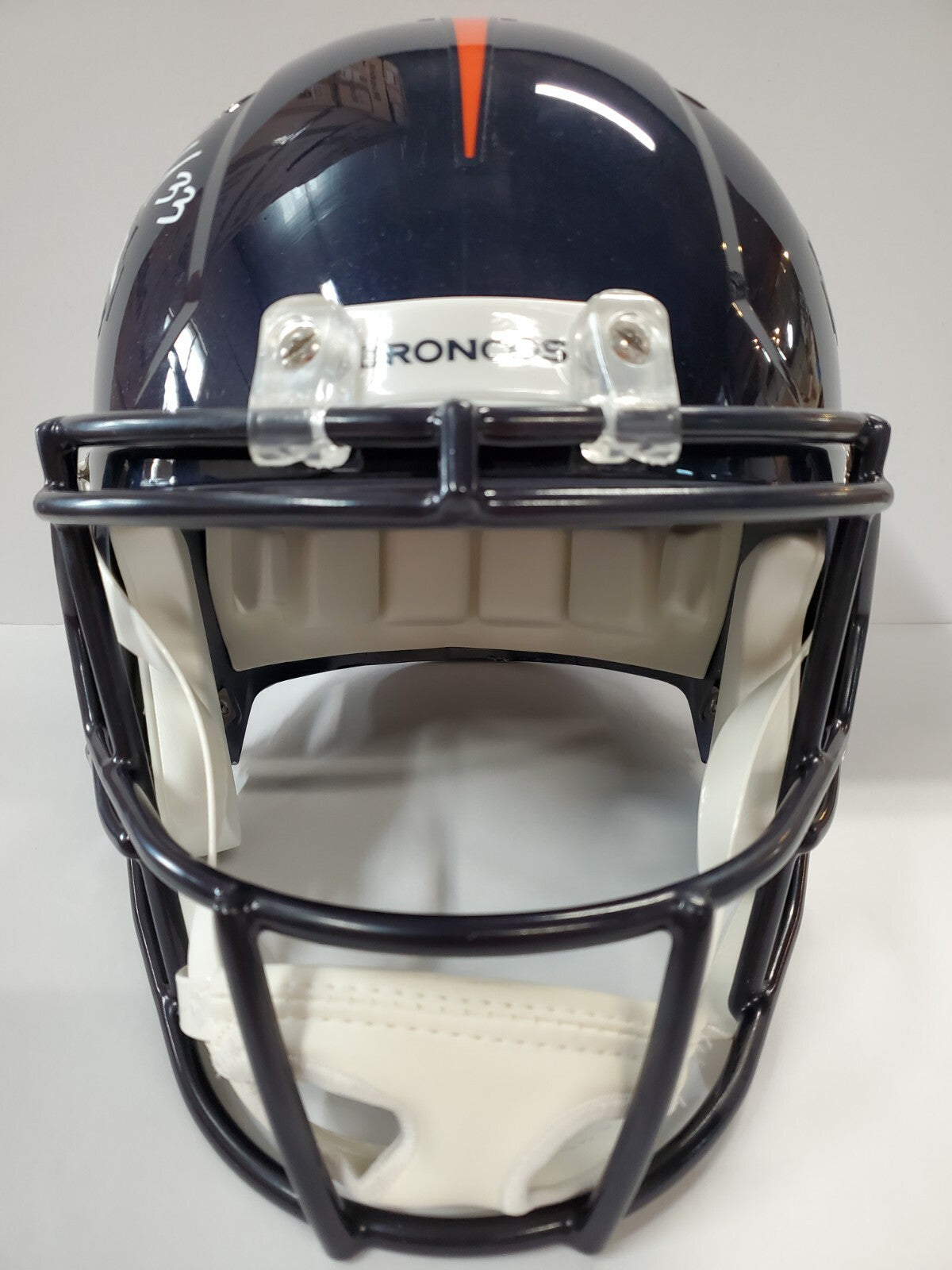 Denver Broncos Javonte Williams Signed Speed Replica Full Size Helmet Bas Holo
