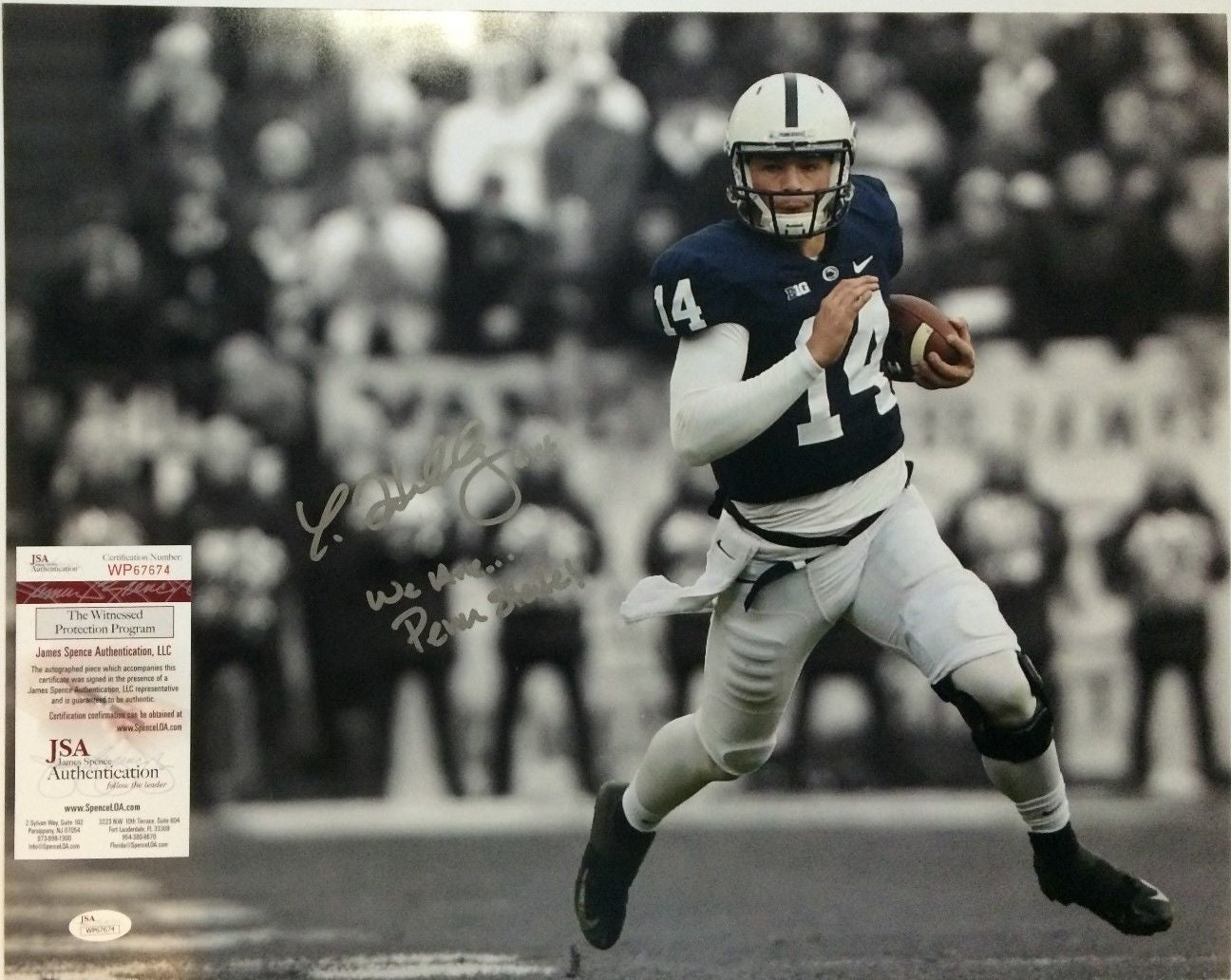 Christian Hackenberg Autographed Signed Inscribed Penn State 16X20 Photo Jsa Coa