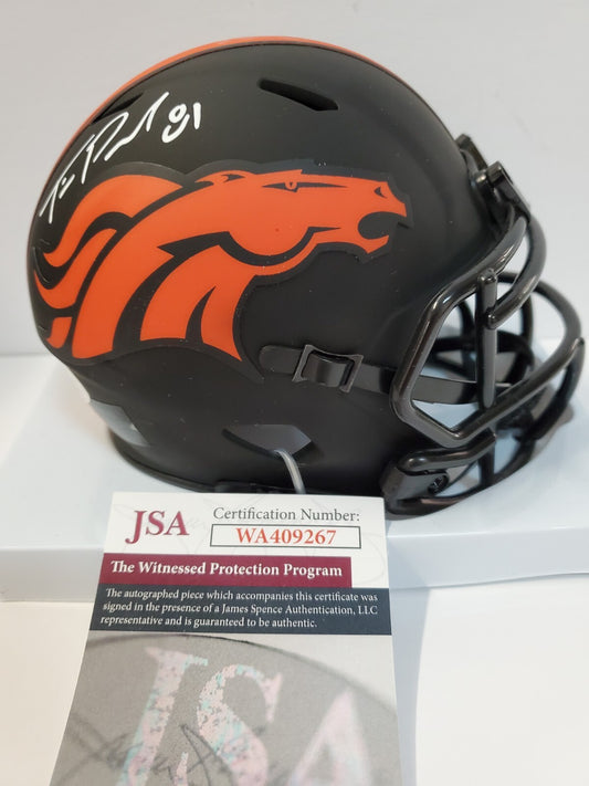 Denver Broncos Tim Patrick Signed Eclipse Mini Helmet Jsa Coa