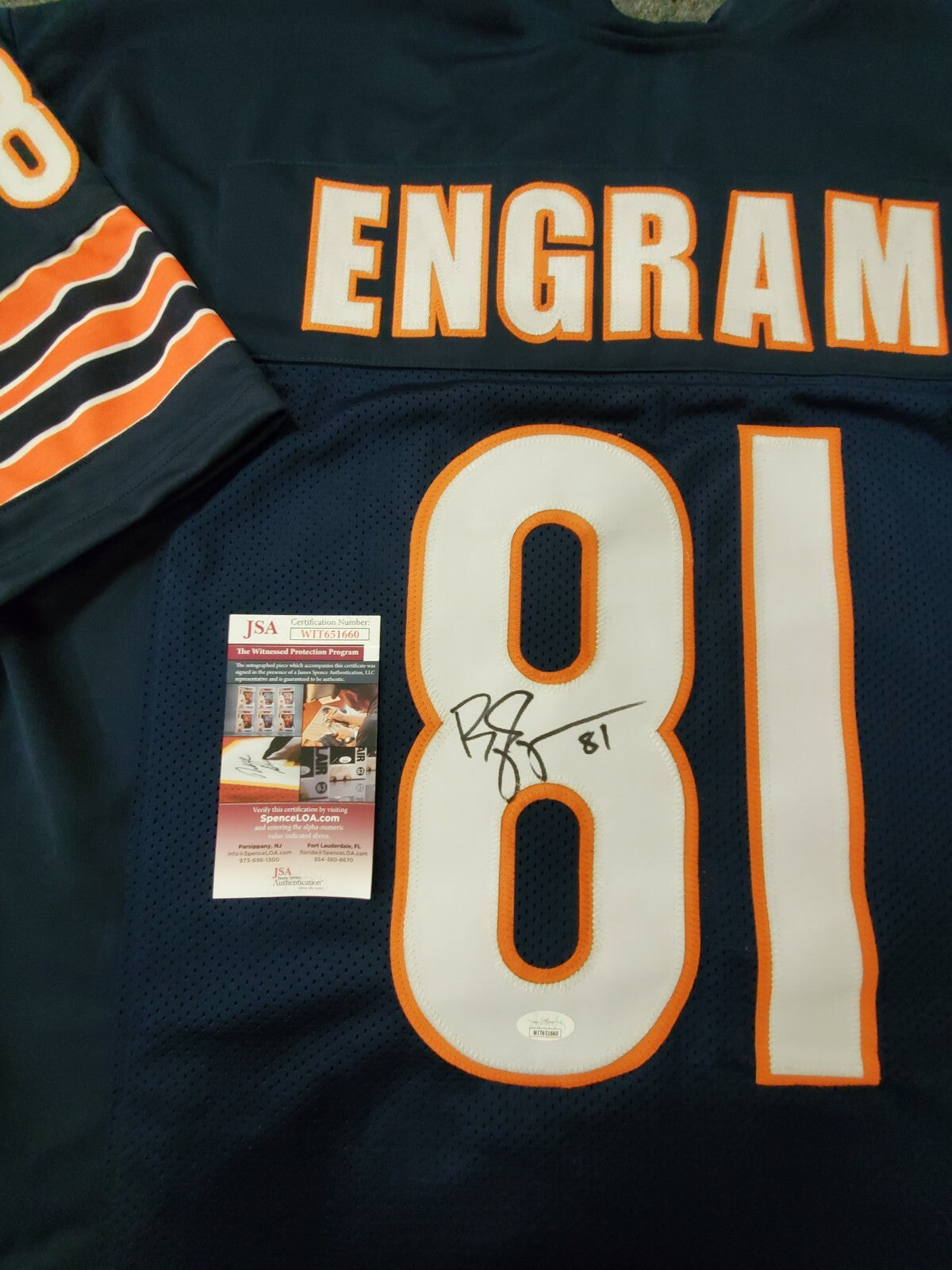 Chicago Bears Bobby Engram Autographed Signed Jersey Jsa  Coa