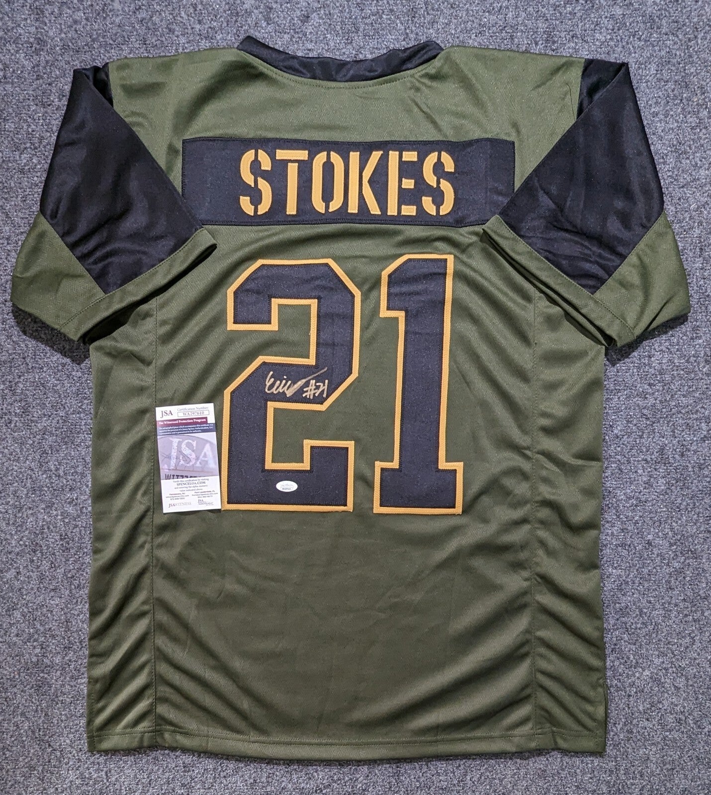 Green Bay Packers Eric Stokes Autographed Signed Jersey Jsa Coa