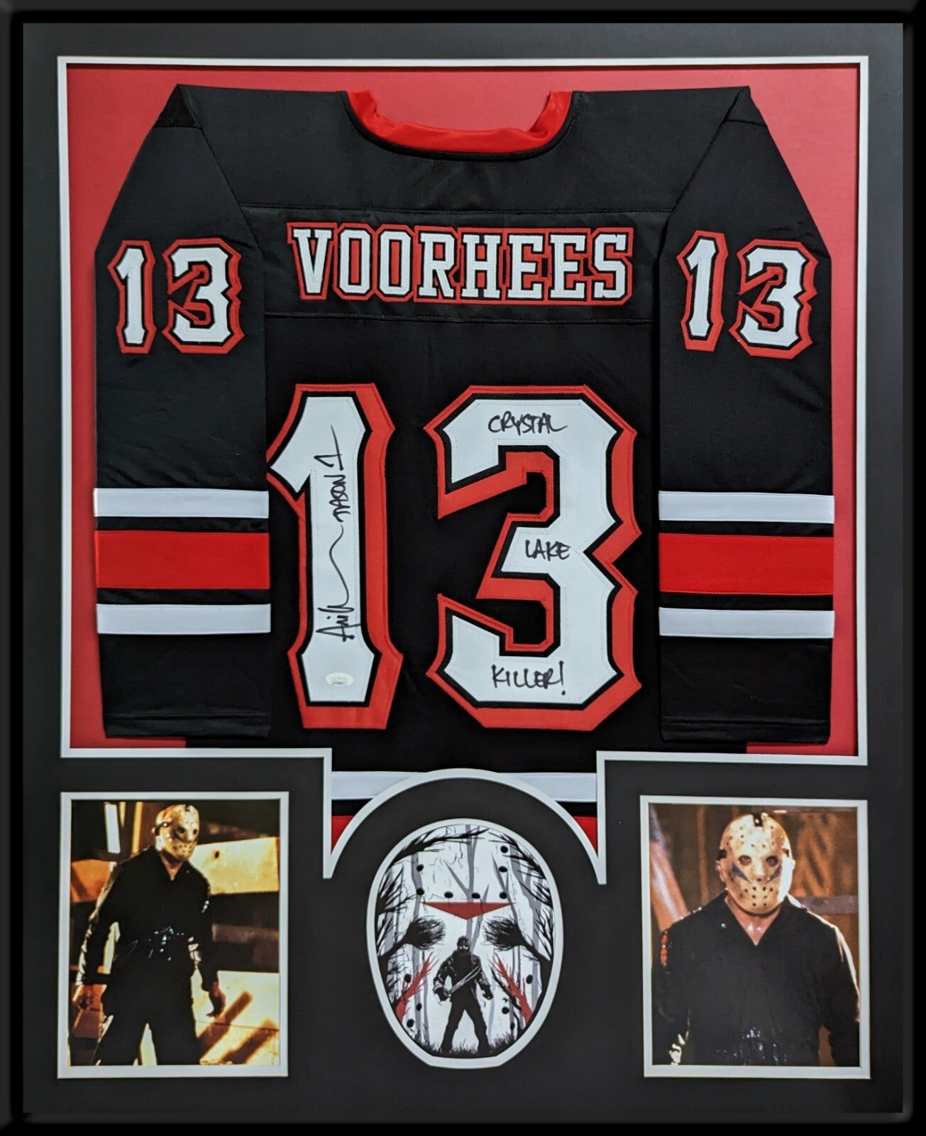 Framed Ari Lehman Signed Inscribed Jason Voorhees Friday The 13Th Jersey Jsa Coa