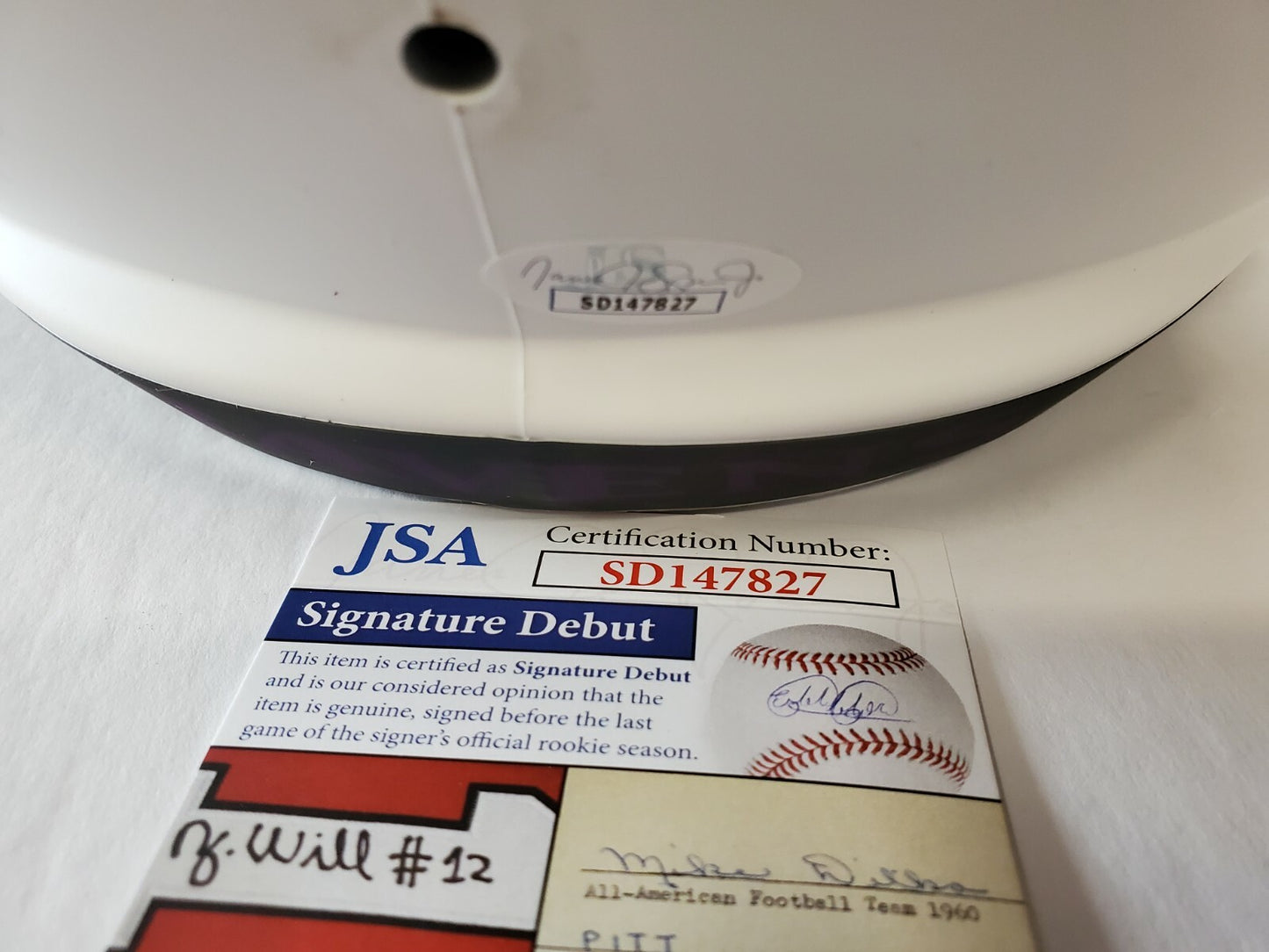 Baltimore Ravens Odafe Oweh Signed Full Size Lunar Replica Helmet Jsa Coa