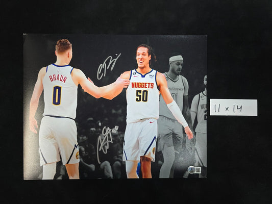 Denver Nuggets Aaron Gordon Christian Braun Dual Autographed 11X14 Photo Beckett