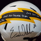 San Diego Chargers Eric Weddle Signed 3X Insc Full Size Lunar Rep Helmet Jsa Coa