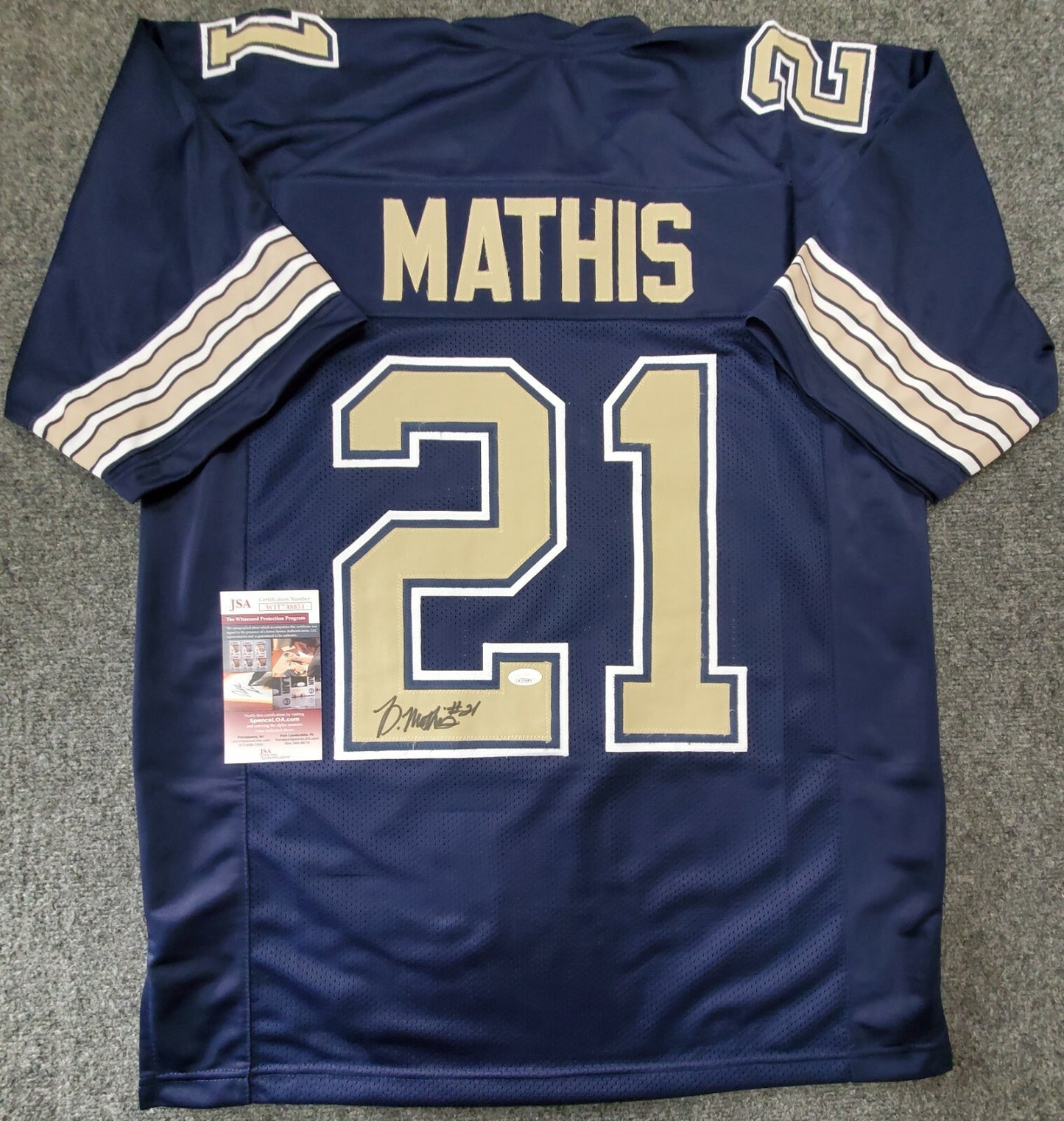 Pitt Panthers Damarri Mathis Autographed Signed Jersey Jsa Coa