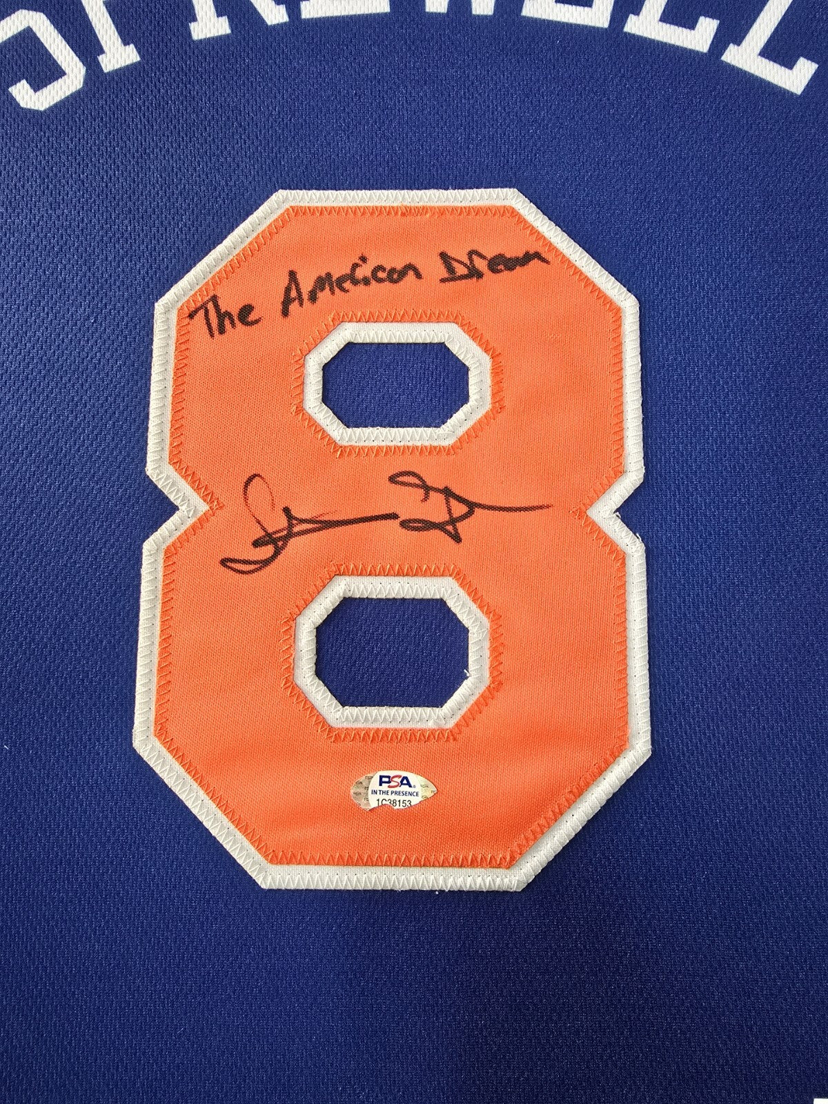 Framed New York Knicks Latrell Sprewell Autographed Inscribed Jersey Psa Coa